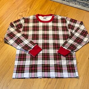 Hanna Andersson Red Plaid Organic Cotton Long Sleeve Pajama Top XL